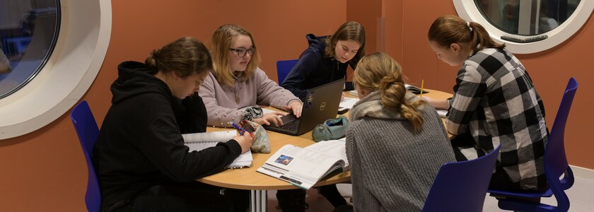 Elever på studiespesialisering ved Nord-Gudbrandsdal vgs. - Klikk for stort bilete